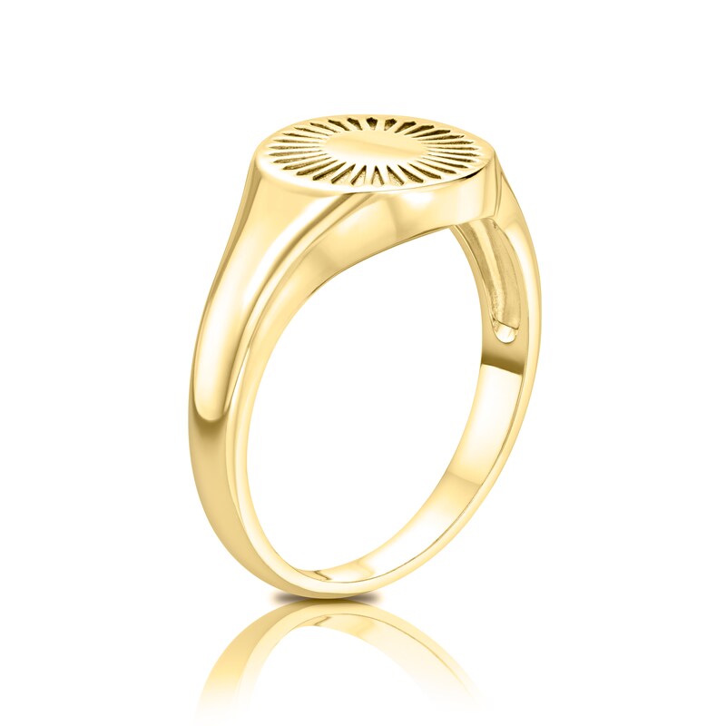 Sterling Silver & 18ct Gold Plated Vermeil Flower Signet Ring