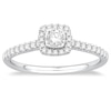 Thumbnail Image 1 of 9ct White Gold 0.33ct Diamond Cushion Halo Ring