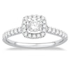 Thumbnail Image 1 of 9ct White Gold 0.50ct Diamond Illusion Set Cushion Halo Ring