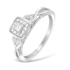 Thumbnail Image 1 of 9ct White Gold Princessa Diamond Cluster Crossover Ring