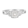 Thumbnail Image 2 of 9ct White Gold Princessa Diamond Cluster Crossover Ring