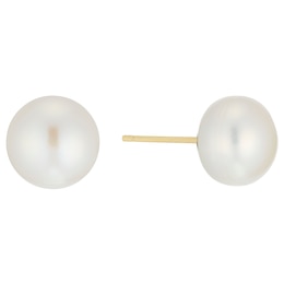 9ct Yellow Gold Cultured Freshwater Pearl 9mm Stud Earrings