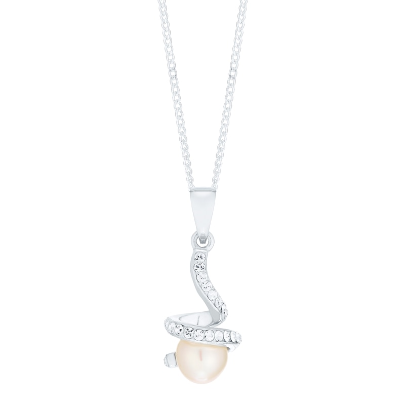 Main Image 1 of Sterling Silver Cultured Freshwater Pearl & Crystal Pendant