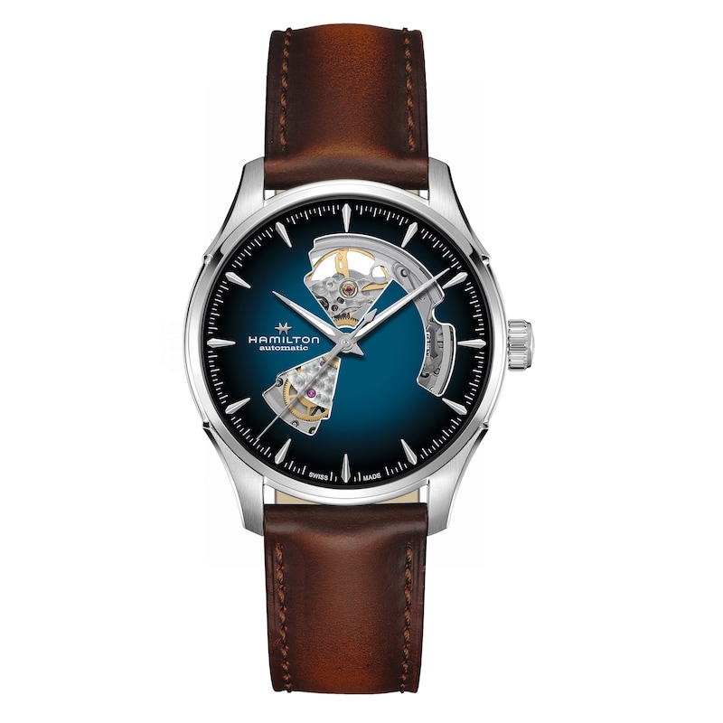 Hamilton Jazzmaster Men's Open Dial Brown Leather Watch