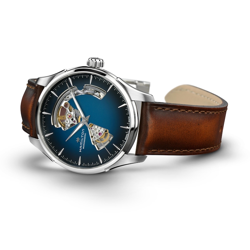 Main Image 3 of Hamilton Jazzmaster Men's Open Dial Brown Leather Watch