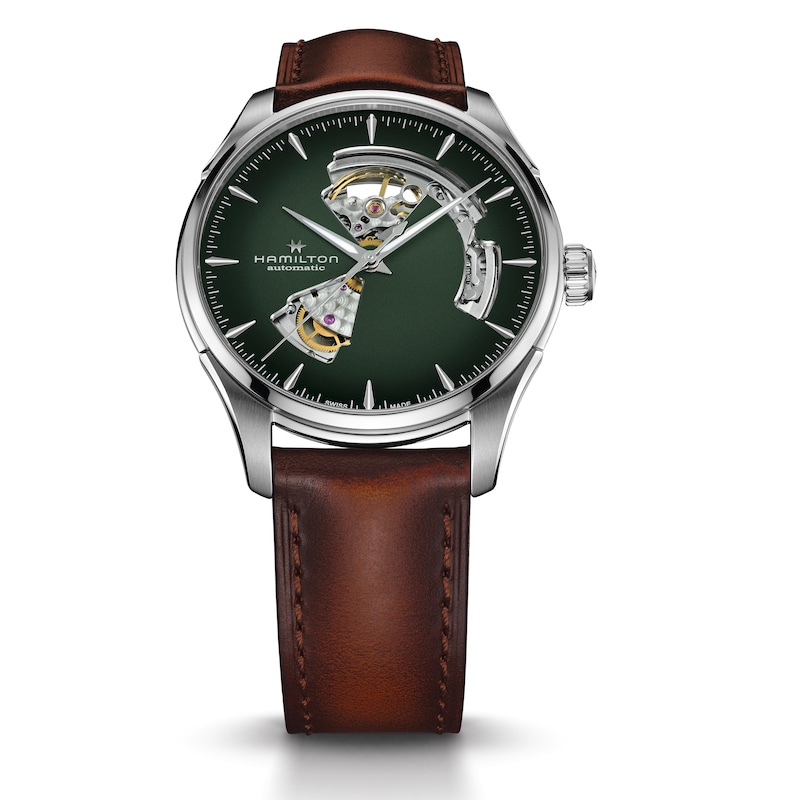Main Image 2 of Hamilton Jazzmaster Men's Open Dial Brown Leather Watch