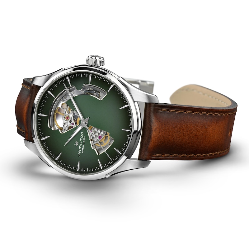 Main Image 3 of Hamilton Jazzmaster Men's Open Dial Brown Leather Watch