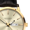 Thumbnail Image 1 of Sekonda Men’s Jackson Gold Dial Black Leather Strap Watch