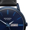Thumbnail Image 2 of Sekonda Men’s Jackson Blue Dial Black Leather Strap Watch