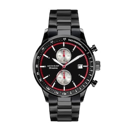 Accurist Chronograph Men's Black Ion-Plated Bracelet Watch