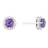 Thumbnail Image 0 of Sterling Silver Amethyst & Diamond Stud Earrings