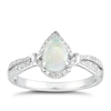 Thumbnail Image 1 of 9ct White Gold Opal & 0.14ct Diamond Pear Halo Ring