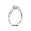 Thumbnail Image 2 of 9ct White Gold Opal & 0.14ct Diamond Pear Halo Ring