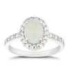 Thumbnail Image 0 of 9ct White Gold Opal 0.25ct Diamond Halo Ring