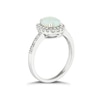 Thumbnail Image 1 of 9ct White Gold Opal 0.25ct Diamond Halo Ring