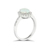 Thumbnail Image 2 of 9ct White Gold Opal 0.25ct Diamond Halo Ring