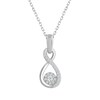 Thumbnail Image 1 of 9ct White Gold & 0.10ct Diamond Infinity Pendant