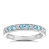 Thumbnail Image 1 of Sterling Silver Blue Topaz & Diamond Eternity Ring