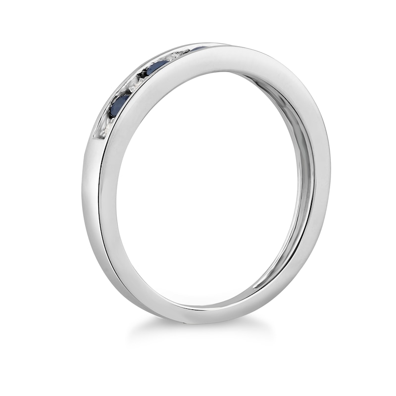 Main Image 2 of 9ct White Gold Sapphire & Diamond Eternity Ring