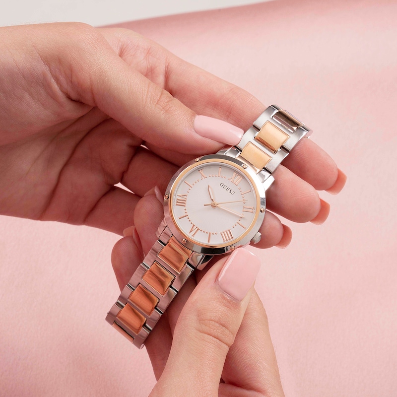 Main Image 7 of Guess Dawn Ladies' Two Tone Stainless Steel Bracelet Watch