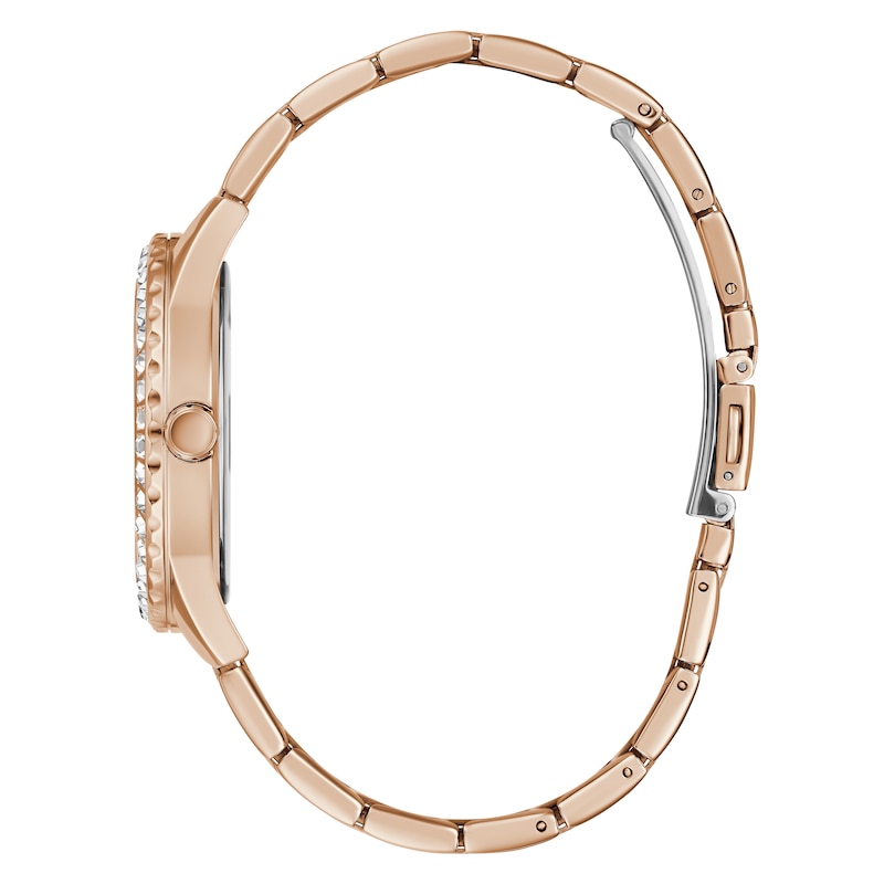 Guess Glitter Burst Ladies' Rose Gold Tone Bracelet Watch | H.Samuel
