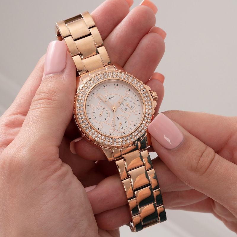 Main Image 7 of Guess Crown Jewels Ladies' Rose Gold Tone Bracelet Watch