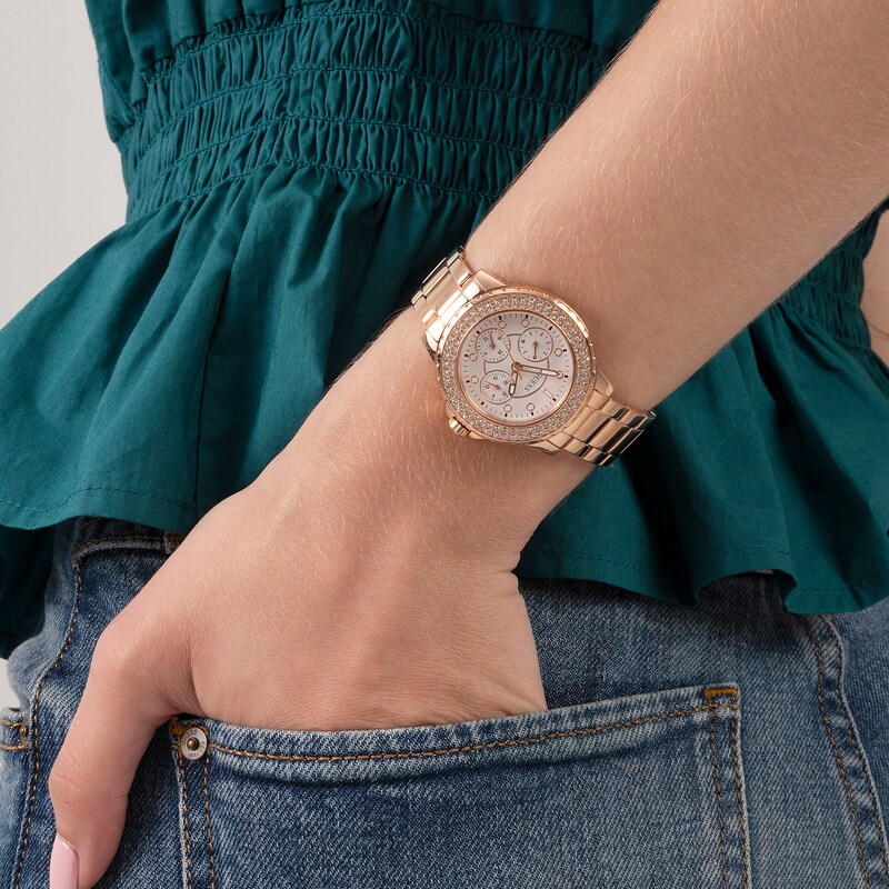 Main Image 8 of Guess Crown Jewels Ladies' Rose Gold Tone Bracelet Watch