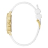 Thumbnail Image 1 of Guess Crown Jewels Ladies' Gold Tone Stone Set Bezel White Silicone Strap Watch