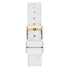 Thumbnail Image 3 of Guess Crown Jewels Ladies' Gold Tone Stone Set Bezel White Silicone Strap Watch