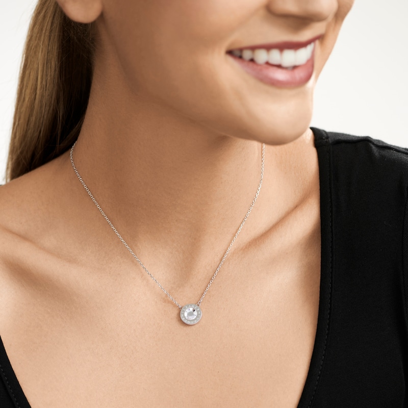 Main Image 2 of Tommy Hilfiger Stainless Steel Crystal Stud Logo Necklace