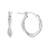 Thumbnail Image 1 of 9ct White Gold Double Twist 10mm Hoop Earrings