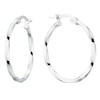 Thumbnail Image 1 of 9ct White Gold Fancy Twist 20mm Hoop Earrings