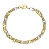 Thumbnail Image 1 of 9ct Two Colour Gold Contrasting Link Chain Bracelet