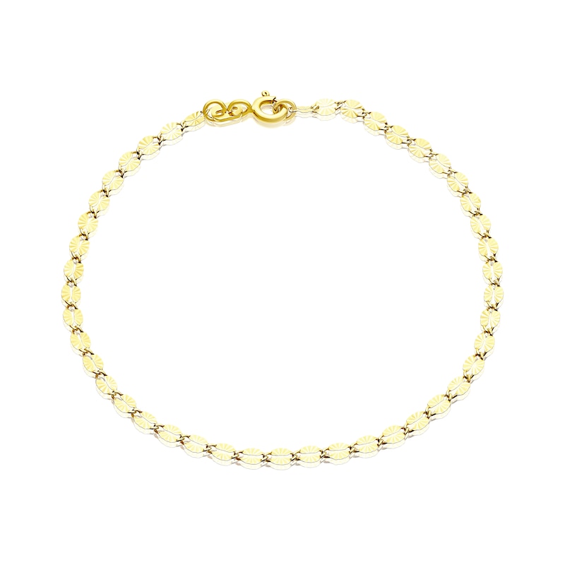 Main Image 1 of 9ct Yellow Gold Solid Starburst Link Bracelet