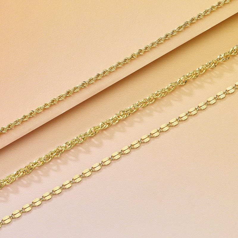 Main Image 2 of 9ct Yellow Gold 7.5" Singapore Chain Bracelet