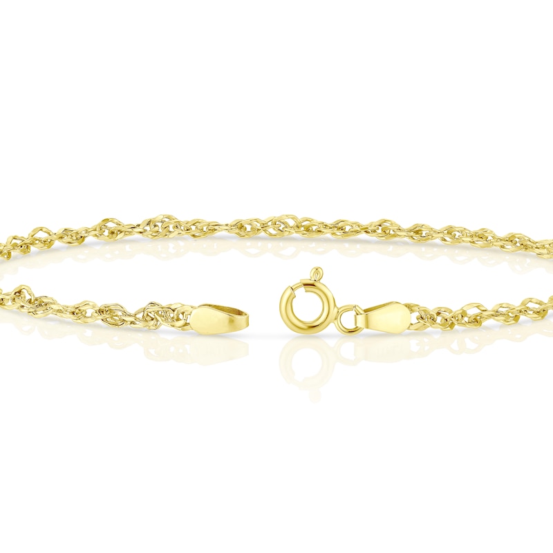 Main Image 3 of 9ct Yellow Gold 7.5" Singapore Chain Bracelet