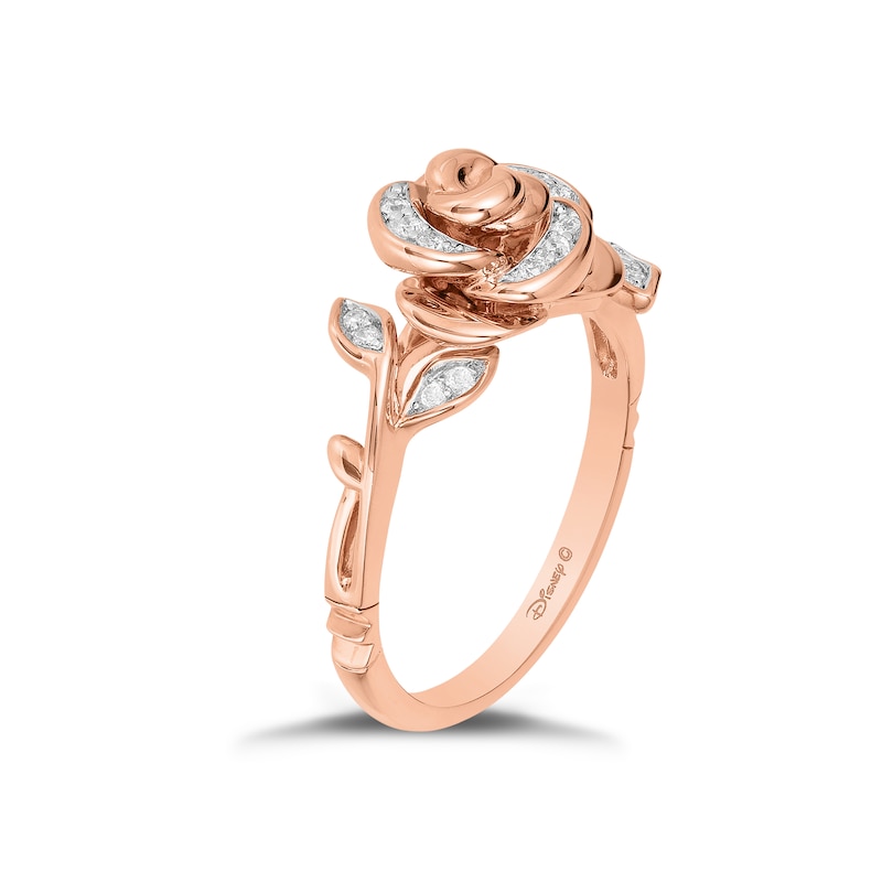 Enchanted Disney Fine Jewellery Rose Gold Diamond Belle Rose Ring