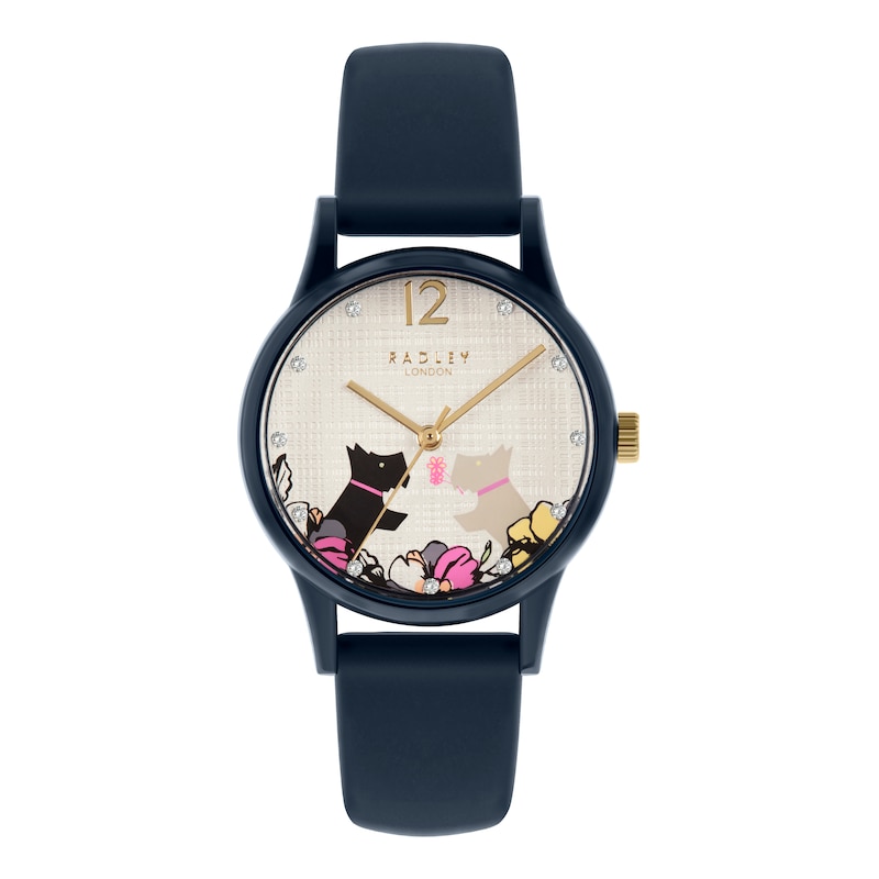 Main Image 1 of Radley 'Say it With Flowers' Navy Silicone Strap Watch