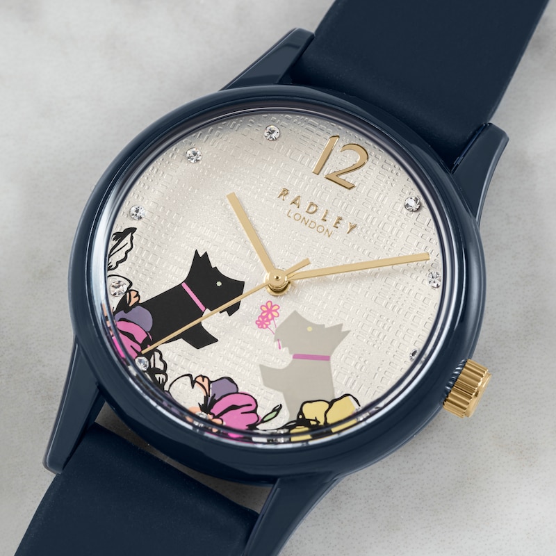 Main Image 3 of Radley 'Say it With Flowers' Navy Silicone Strap Watch