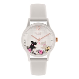 Radley 'Say it With Flowers' White Silicone Strap Watch