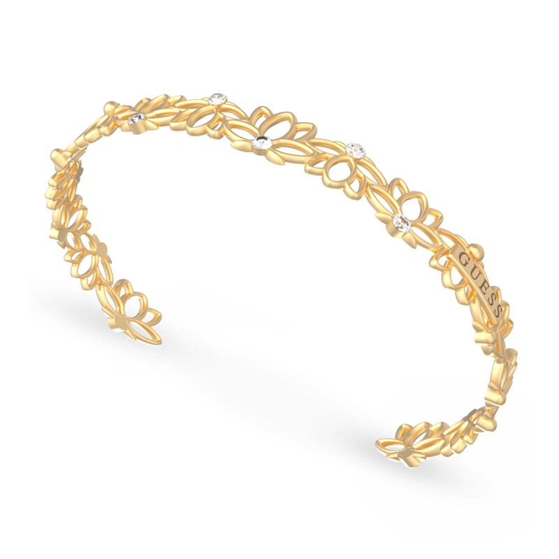 Guess Gold Plated Crystal Lotus Bangle
