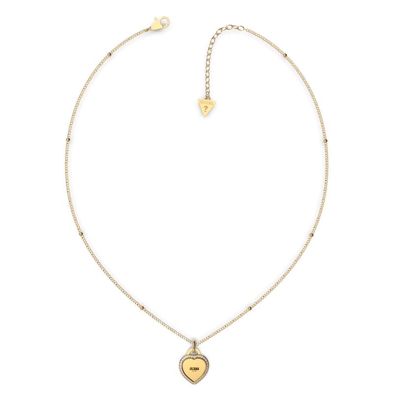 Main Image 1 of Guess Yellow Gold Plated Crystal Heart Stud Pendant