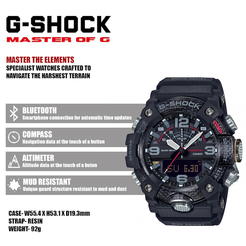 Main Image 7 of G-Shock GG-B100-1AER Men's Mudmaster Black Resin Strap Watch