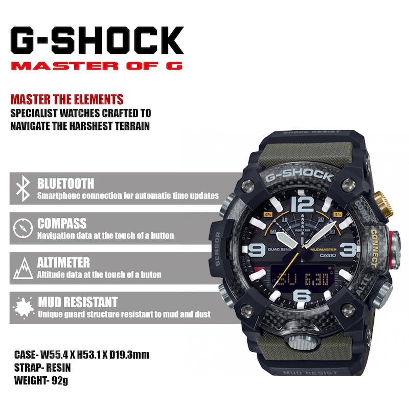 G-Shock GG-B100-1A3ER Men's Mudmaster Khaki Resin Strap Watch
