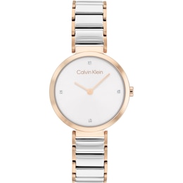 Calvin Klein T-Bar Ladies' Two Tone Stainless Steel Watch