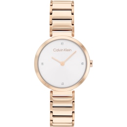 Calvin Klein T-Bar Ladies Yellow Gold Tone Ion Plated Watch