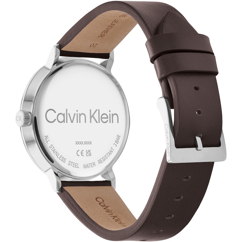 Calvin Klein Modern Men's Brown Leather Strap Watch