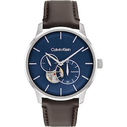 Calvin Klein Automatic Men's Brown Leather Strap Watch