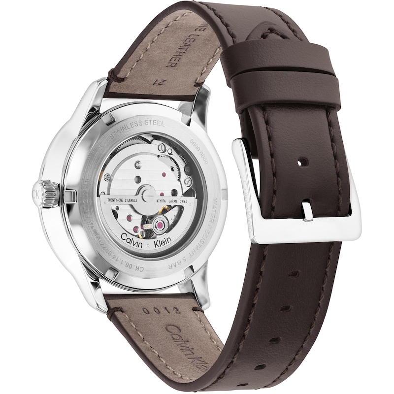 Main Image 3 of Calvin Klein Automatic Men's Brown Leather Strap Watch