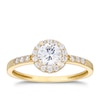 Thumbnail Image 0 of 9ct Yellow Gold Cubic Zirconia Round Halo Ring